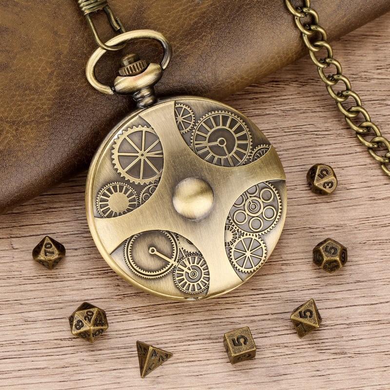 DND Dice Bronze Gear Карманные часы Чехол Толстая талия Цепочка Бронзовая настольная игра в кости медный
DND Dice Bronze Gear Карманные часы Чехол Толстая талия Цепочка Бронзовая настольная игра в кости медный