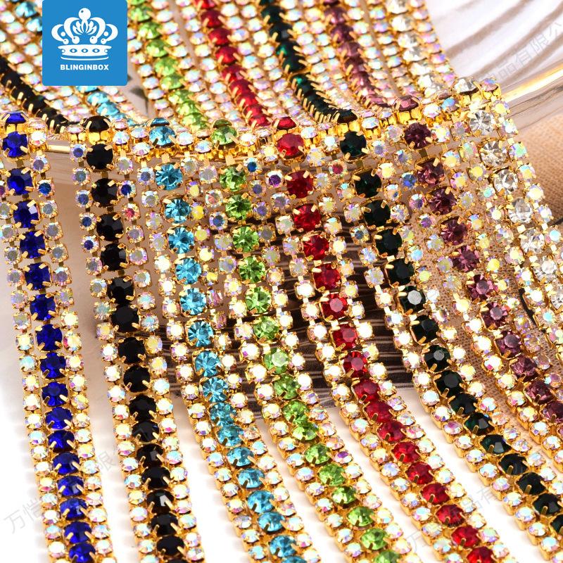 3 Rows Of Two Small And One Large Gold Bottom Claw Chain, Rhinestones, Intensive Diy Clothing Decorative Accessories ss8+ss16
3 Rows Of Two Small And One Large Gold Bottom Claw Chain, Rhinestones, Intensive Diy Clothing Decorative Accessories ss8+ss16