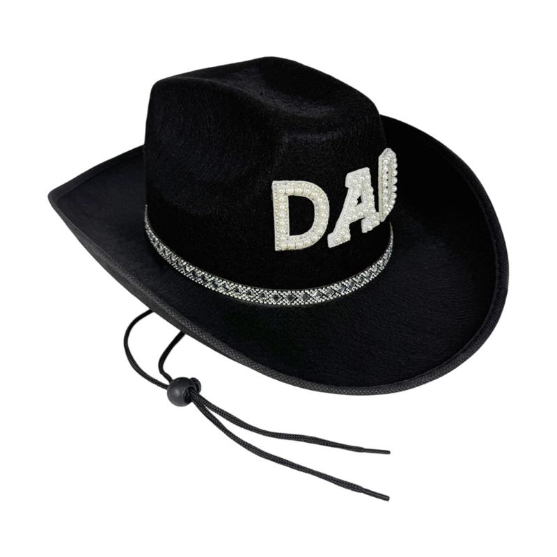 Stylish Western Cowboy Hats With Embroidery Pearls Letter Dad/Mom For Outdoor Family Event And Baby Shower Holiday Event
Stylish Western Cowboy Hats With Embroidery Pearls Letter Dad/Mom For Outdoor Family Event And Baby Shower Holiday Event