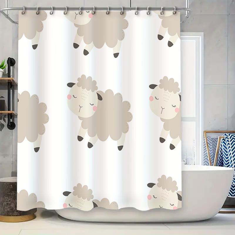Cute Sheep Print Shower Curtain Waterproof Bath Decoration For Kids Room Home Decor White Color Bathroom Accessories 72X72In (18 W60H190(CM)-1 Pcs
Cute Sheep Print Shower Curtain Waterproof Bath Decoration For Kids Room Home Decor White Color Bathroom Accessories 72X72In (18 W60H190(CM)-1 Pcs