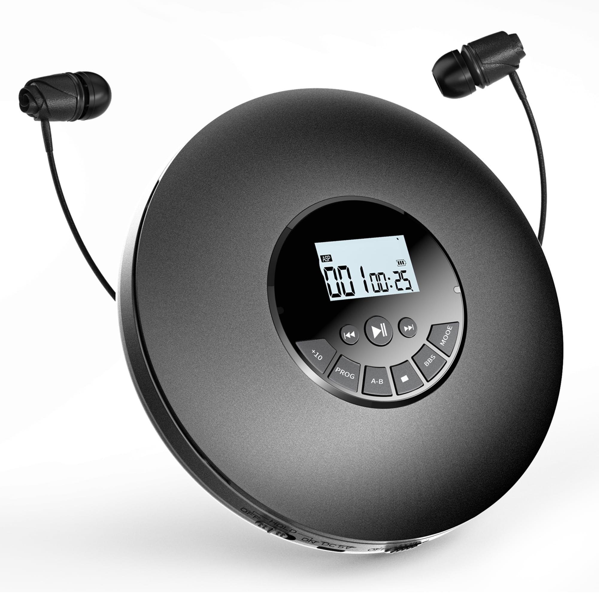 CD player power supply type with dry batteries and AC power Portable CD player BBS with bass emphasis function repeat program skip Compatible with чорний 
CD player power supply type with dry batteries and AC power Portable CD player BBS with bass emphasis function repeat program skip Compatible with чорний