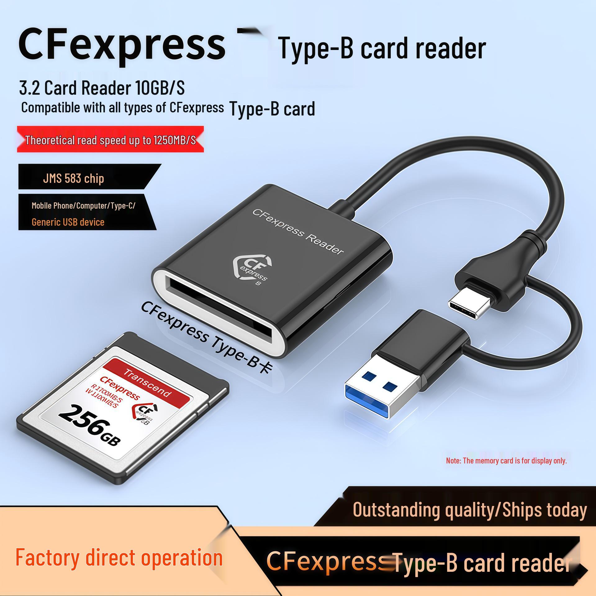 Високошвидкісний кардрідер CFexpress Type-B та SD 2.0, USB 3.2, 10 Гбіт/с
Високошвидкісний кардрідер CFexpress Type-B та SD 2.0, USB 3.2, 10 Гбіт/с