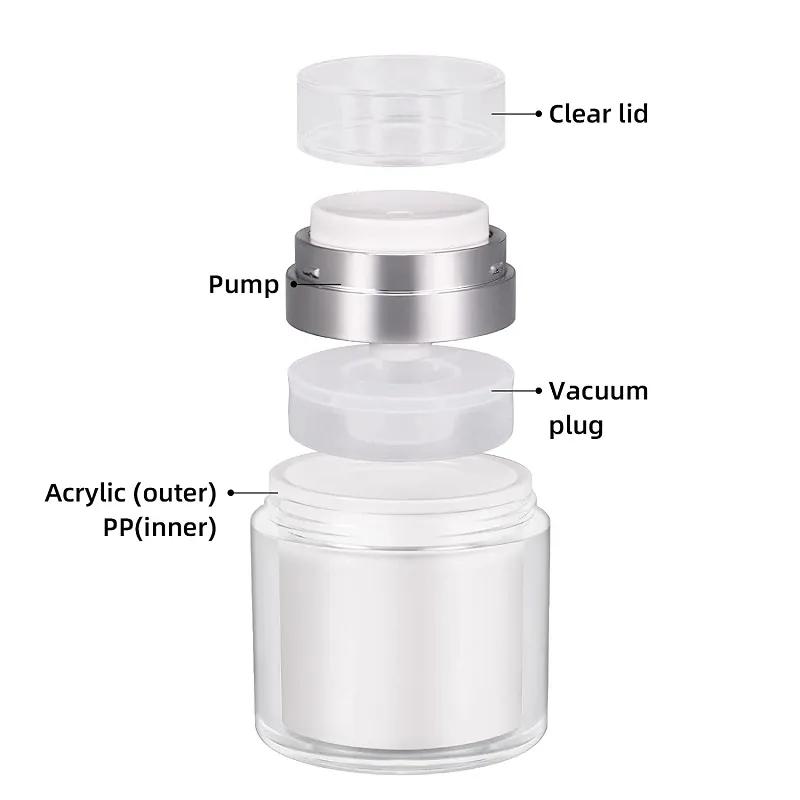 15ML Mini Size Airless Pump Jar Vacuum Bottle Container Travel Accessory for Makeup Cream,Lotions (Dual-Layer) Type A
15ML Mini Size Airless Pump Jar Vacuum Bottle Container Travel Accessory for Makeup Cream,Lotions (Dual-Layer) Type A