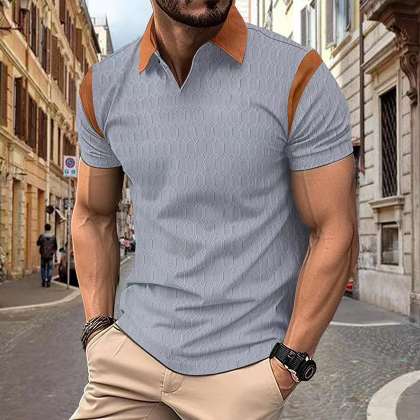Men s Casual Multi-color Sports T-shirt - Men s Lapel Short-sleeved Shirt XL
Men s Casual Multi-color Sports T-shirt - Men s Lapel Short-sleeved Shirt XL