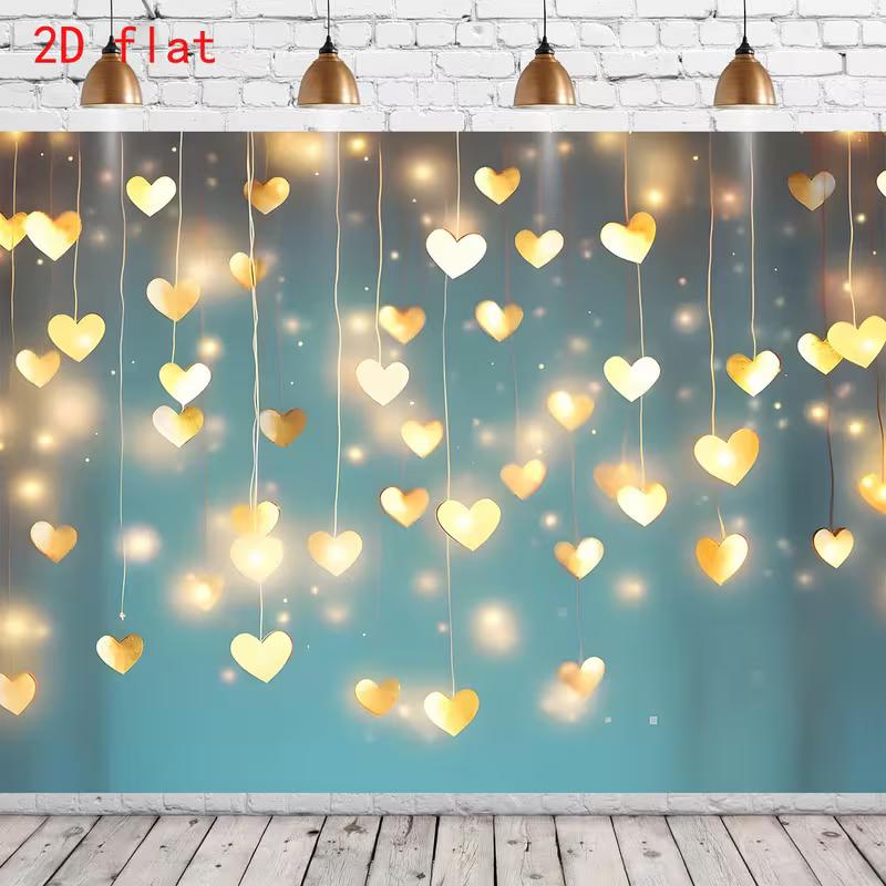2D Teal & Gold Heart Backdrop Romantic Hanging Hearts Background for Birthday Party & Photoshoot 47.2x31.5inch/120*80cm
2D Teal & Gold Heart Backdrop Romantic Hanging Hearts Background for Birthday Party & Photoshoot 47.2x31.5inch/120*80cm