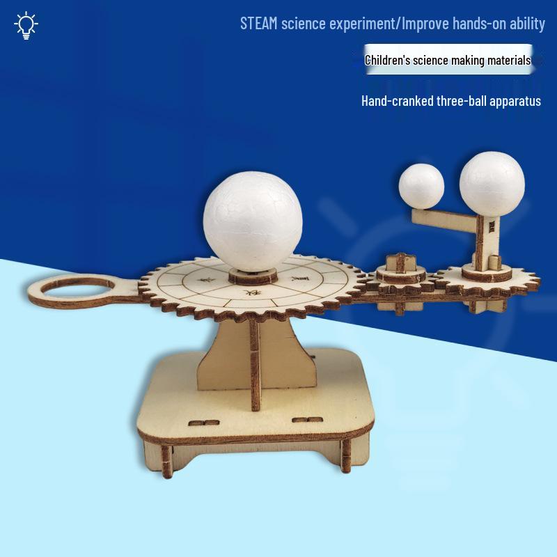 Hand-Cranked Astronomy Kit: Three-Ball Model of Sun, Earth, and Moon Hand-Cranked Three-Ball Orrery (1 Set)
Hand-Cranked Astronomy Kit: Three-Ball Model of Sun, Earth, and Moon Hand-Cranked Three-Ball Orrery (1 Set)