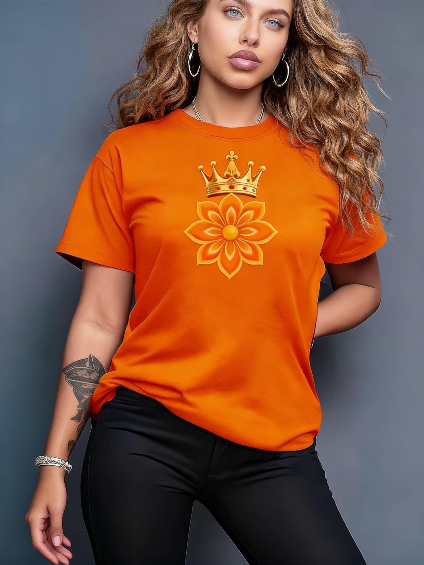 Netherlands King s Day Koningsdag Orange Floral T-Shirt with Crown Vintage Pattern Print Short Sleeve. a Festive Commemorative Top. a Must-have Fashio S дубильная кора
Netherlands King s Day Koningsdag Orange Floral T-Shirt with Crown Vintage Pattern Print Short Sleeve. a Festive Commemorative Top. a Must-have Fashio S дубильная кора