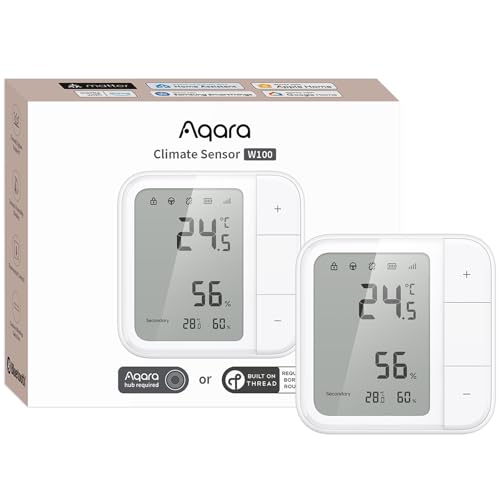 Aqara W100 Термометр и гигрометр, Совместимость с Matter, Измеритель температуры в помещении, Удаленная кнопка, Большой экран, Одновременное управление несколькими устройствами,
Aqara W100 Термометр и гигрометр, Совместимость с Matter, Измеритель температуры в помещении, Удаленная кнопка, Большой экран, Одновременное управление несколькими устройствами,