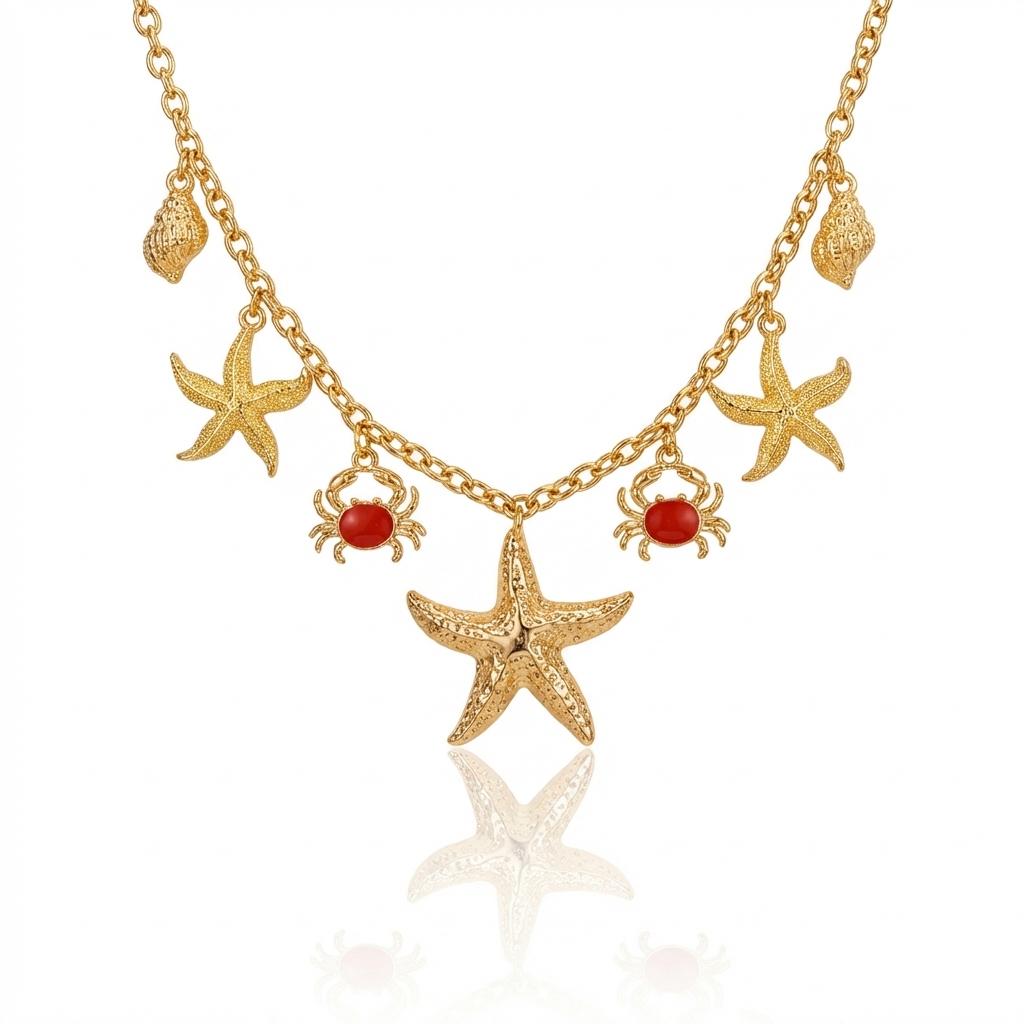 Starfish Crab Choker Necklace Ocean Theme Short Collarbone Chain Summer Beach Vacation Jewelry Accessories for Women
Starfish Crab Choker Necklace Ocean Theme Short Collarbone Chain Summer Beach Vacation Jewelry Accessories for Women