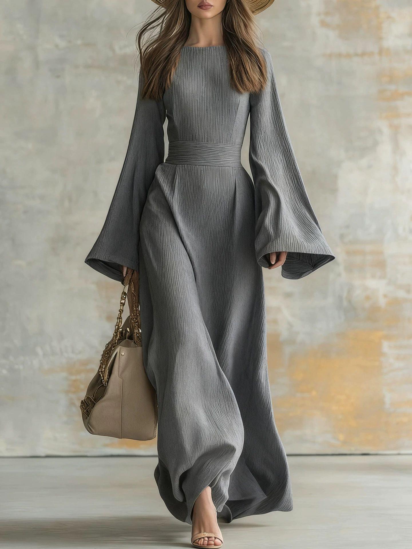 Women s Long Sleeve Bell Sleeve Belted Maxi Dress Solid Beige Casual Dress 3XL
Women s Long Sleeve Bell Sleeve Belted Maxi Dress Solid Beige Casual Dress 3XL