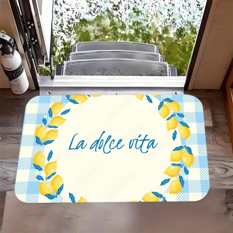 Simple yellow lemon printed carpet Fresh Nordic style blue checkered decorative door mat Farmhouse living room bedroom carpet 40cm x 60cm
Simple yellow lemon printed carpet Fresh Nordic style blue checkered decorative door mat Farmhouse living room bedroom carpet 40cm x 60cm