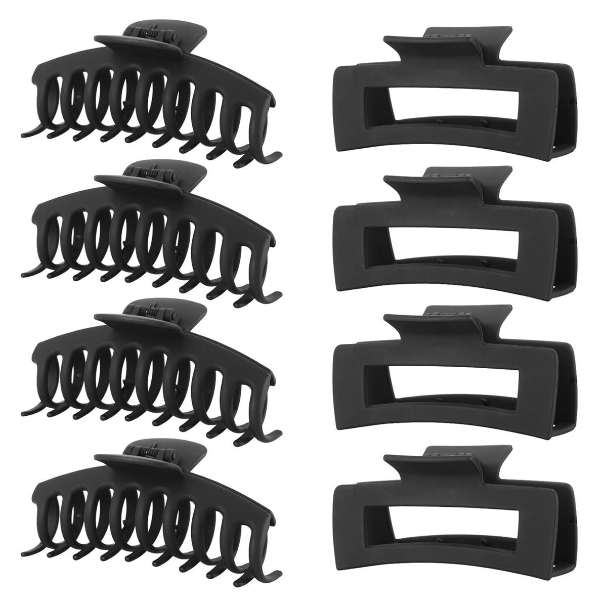 Black Hair Clips for Women - 8 Pack 4.3 Inch Large Matte Banana Claw Clips for Women Thin Thick Curly Hair, Big Strong Hold Jaw Clip
Black Hair Clips for Women - 8 Pack 4.3 Inch Large Matte Banana Claw Clips for Women Thin Thick Curly Hair, Big Strong Hold Jaw Clip