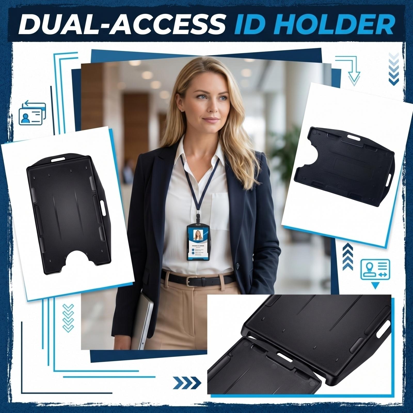 Vertical Dual Card Slot ID Badge Holder Durable Plastic Card Case with Handle and Multiple Card Slots for Office Work Events and Access Control one size чёрный
Vertical Dual Card Slot ID Badge Holder Durable Plastic Card Case with Handle and Multiple Card Slots for Office Work Events and Access Control one size чёрный