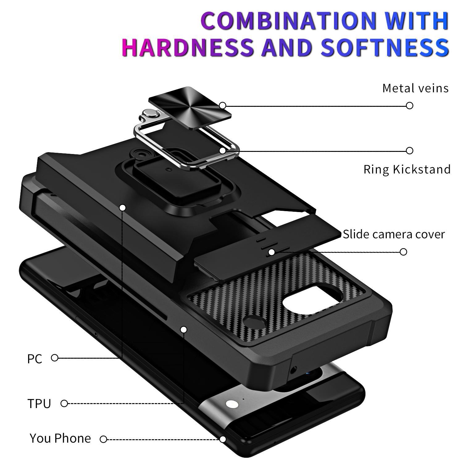 For Google Pixel 7a Card Holder Kickstand Phone Case PC+TPU Hybrid Cover with Slide Camera Lid Purple
For Google Pixel 7a Card Holder Kickstand Phone Case PC+TPU Hybrid Cover with Slide Camera Lid Purple