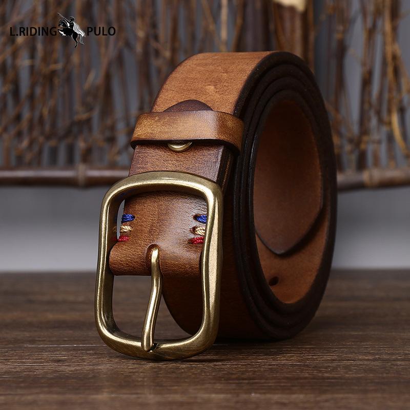 Thickened High Quality Pure Cowhide Copper Buckle Genuine Leather Belt Men s Retro Versatile Jeans Belt 100cm
Thickened High Quality Pure Cowhide Copper Buckle Genuine Leather Belt Men s Retro Versatile Jeans Belt 100cm