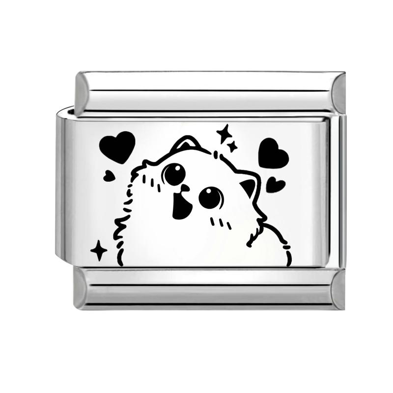 Laser Engraving Black Cartoon Cute Cat Dog DIY Italian Charm Links Fit 9mm Stainless Steel Bracelet Women Jewelry Making Gifts
Laser Engraving Black Cartoon Cute Cat Dog DIY Italian Charm Links Fit 9mm Stainless Steel Bracelet Women Jewelry Making Gifts