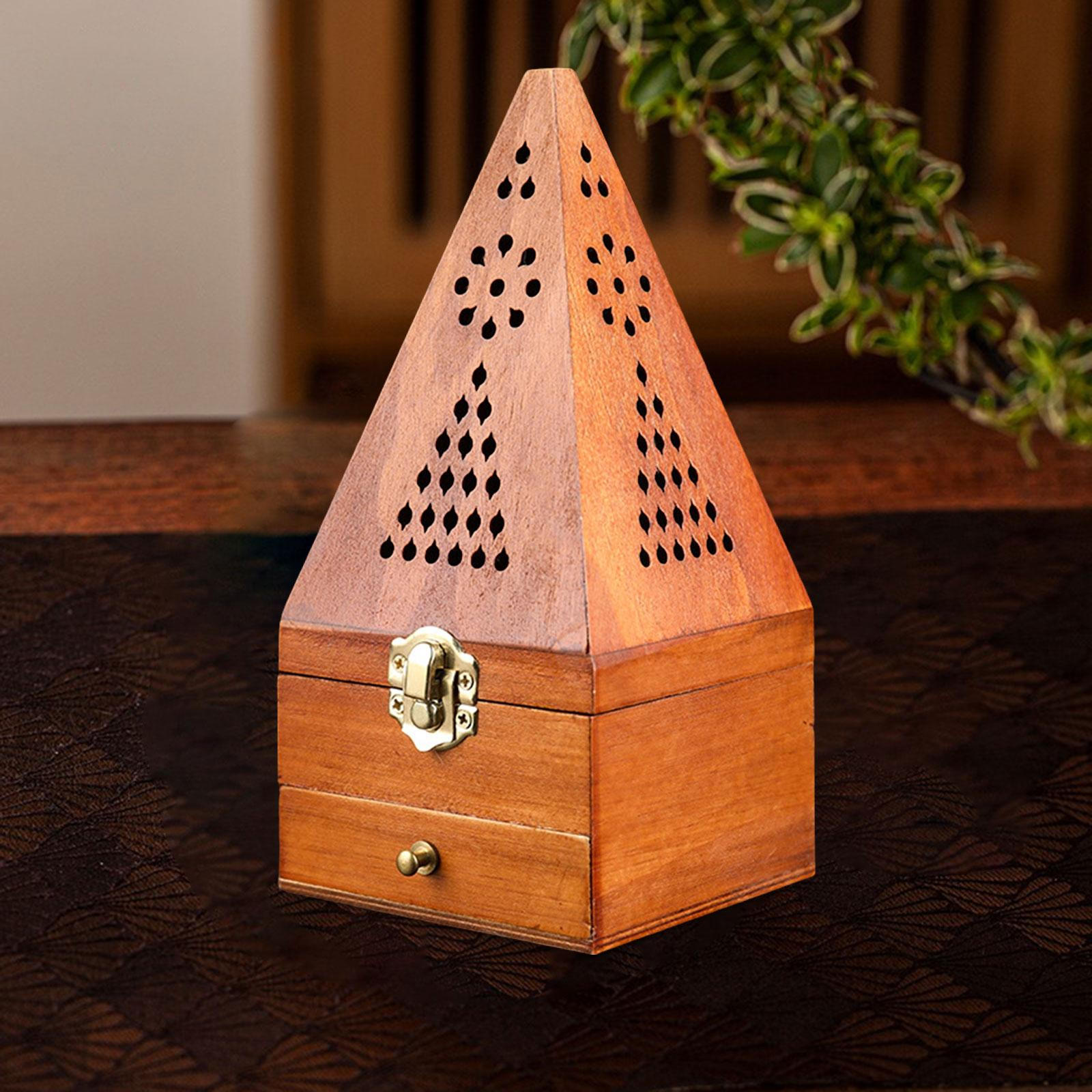 Cone Incense Holder Wood Burner Box Pyramid Wooden Censer for Meditation High Yellow Wood
Cone Incense Holder Wood Burner Box Pyramid Wooden Censer for Meditation High Yellow Wood