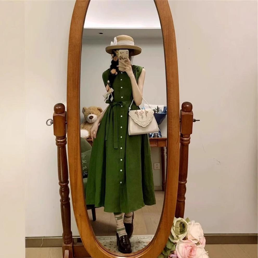 Green Women s Summer Sleeveless Shirt Dress - High-End Design, Loose Fit, Tie-Waist Slimming Long Skirt Extra Large зелёный
Green Women s Summer Sleeveless Shirt Dress - High-End Design, Loose Fit, Tie-Waist Slimming Long Skirt Extra Large зелёный
