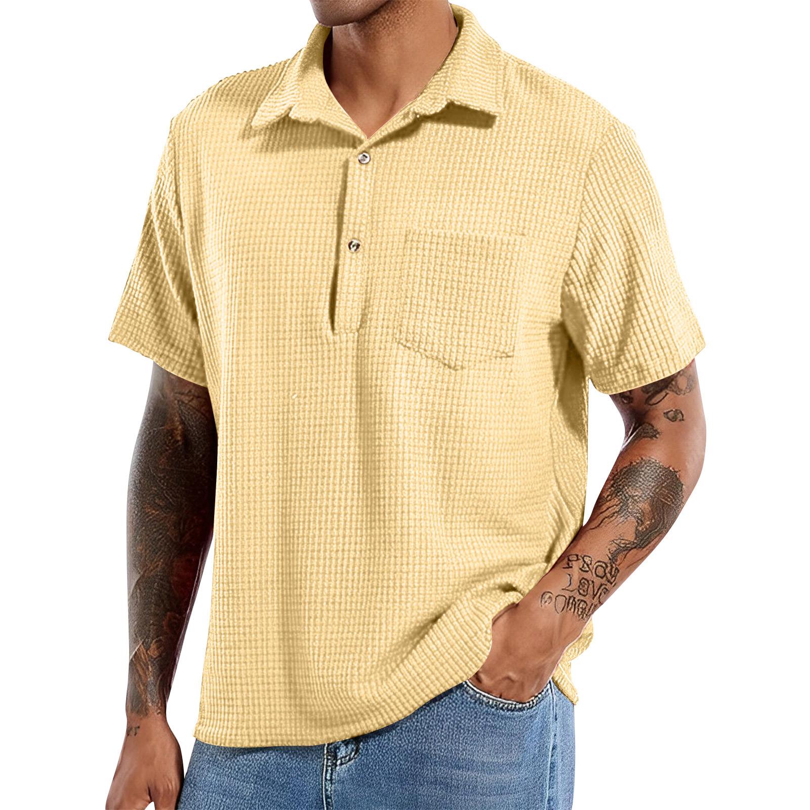 Мужская рубашка для гольфа, повседневная спортивная, с V-образным вырезом, ребристый воротник, с коротким рукавом, модная, повседневная, однотонная, однотонная, весна-лето, стандартная посадка L жёлтый
Мужская рубашка для гольфа, повседневная спортивная, с V-образным вырезом, ребристый воротник, с коротким рукавом, модная, повседневная, однотонная, однотонная, весна-лето, стандартная посадка L жёлтый
