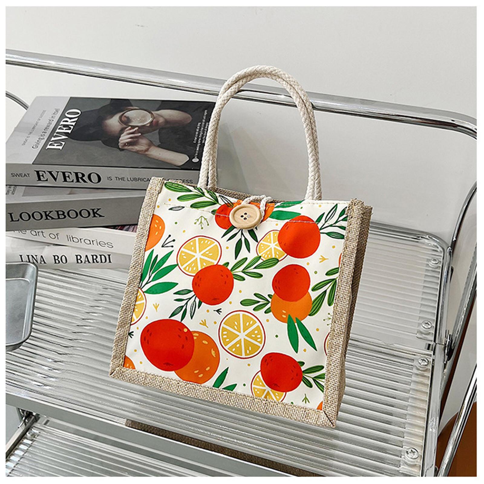 Linen Button Vintage Handbag Women Tote Large Capacity Grocery Gift Bag Beach Organizer Portable Shopping Lunch Bag Fruit Print красный
Linen Button Vintage Handbag Women Tote Large Capacity Grocery Gift Bag Beach Organizer Portable Shopping Lunch Bag Fruit Print красный
