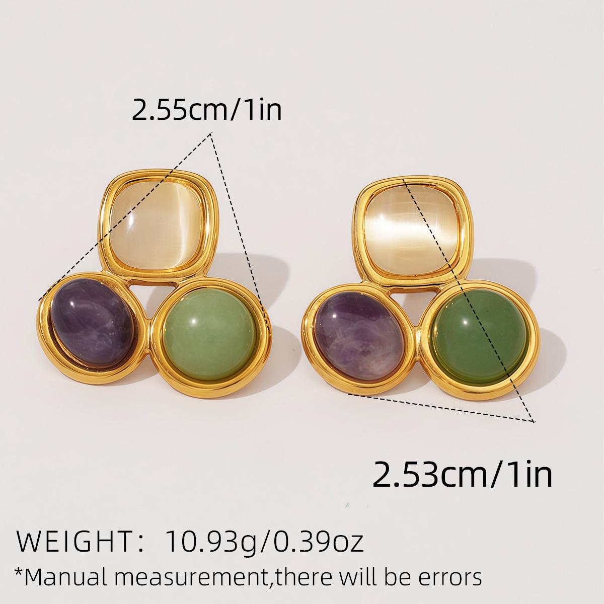 Natural Stone Earring for Women Stainless Steel Bohemia Zircon France Charms Korean Fashion 2025
Natural Stone Earring for Women Stainless Steel Bohemia Zircon France Charms Korean Fashion 2025
