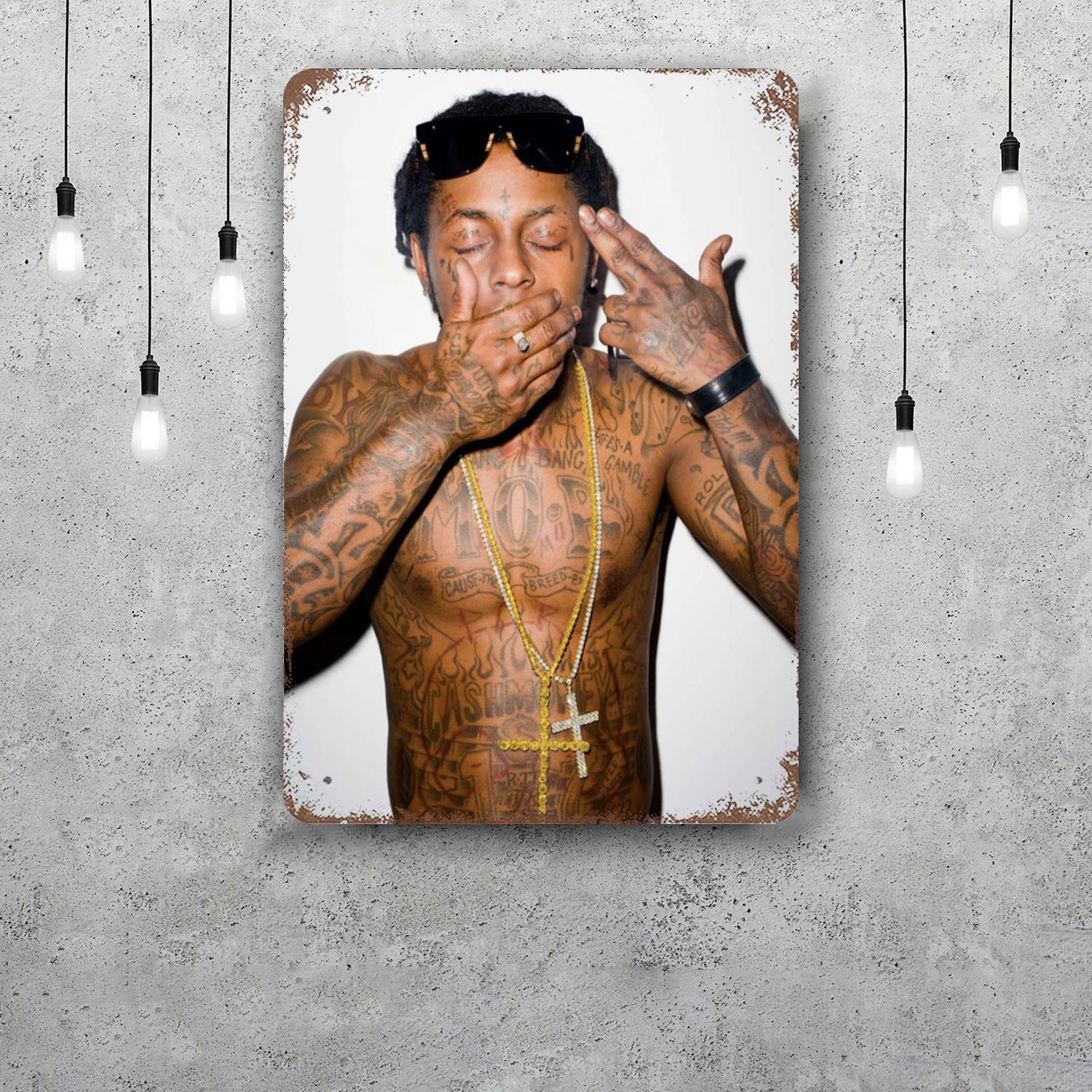 Lil Wayne Vintage Metal Tin Signs Posters Decor Retro Metal Plaque Wall Art Decor for Garage Bar 20x30cm(7.8x11.8inch)
Lil Wayne Vintage Metal Tin Signs Posters Decor Retro Metal Plaque Wall Art Decor for Garage Bar 20x30cm(7.8x11.8inch)