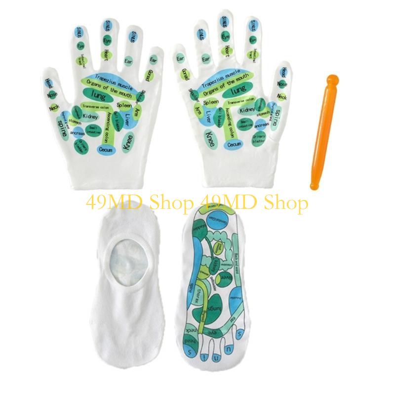 49MD Hand Reflexology Tool Thickened Cotton Acupressures Reflexology Gloves Socks Reflexology Gloves with Acupoints Print
49MD Hand Reflexology Tool Thickened Cotton Acupressures Reflexology Gloves Socks Reflexology Gloves with Acupoints Print