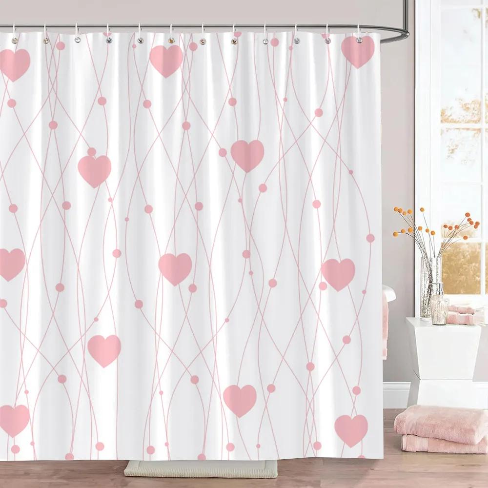 Розовая шторка для душа с сердечками Праздничный подарок Геометрические линии Простая Современная Полиэстеровая ткань Шторки для душа Декор для ванной комнаты с крючками 90x180cm35x71in
Розовая шторка для душа с сердечками Праздничный подарок Геометрические линии Простая Современная Полиэстеровая ткань Шторки для душа Декор для ванной комнаты с крючками 90x180cm35x71in