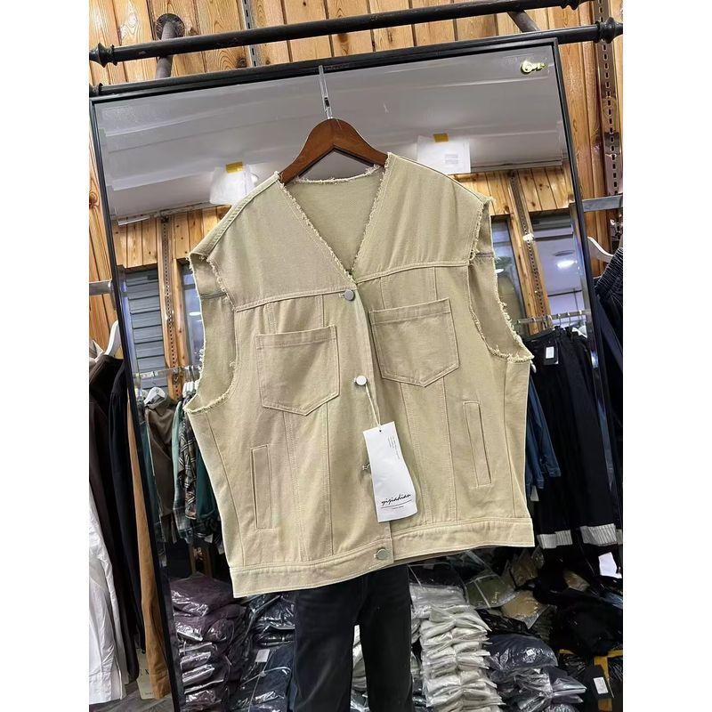 Женский джинсовый жилет с необработанным краем, весна, новый, V-образный вырез, однобортный, универсальный, свободный, повседневный жилет, жилетка, солнце 0.35 Khaki All yards
Женский джинсовый жилет с необработанным краем, весна, новый, V-образный вырез, однобортный, универсальный, свободный, повседневный жилет, жилетка, солнце 0.35 Khaki All yards