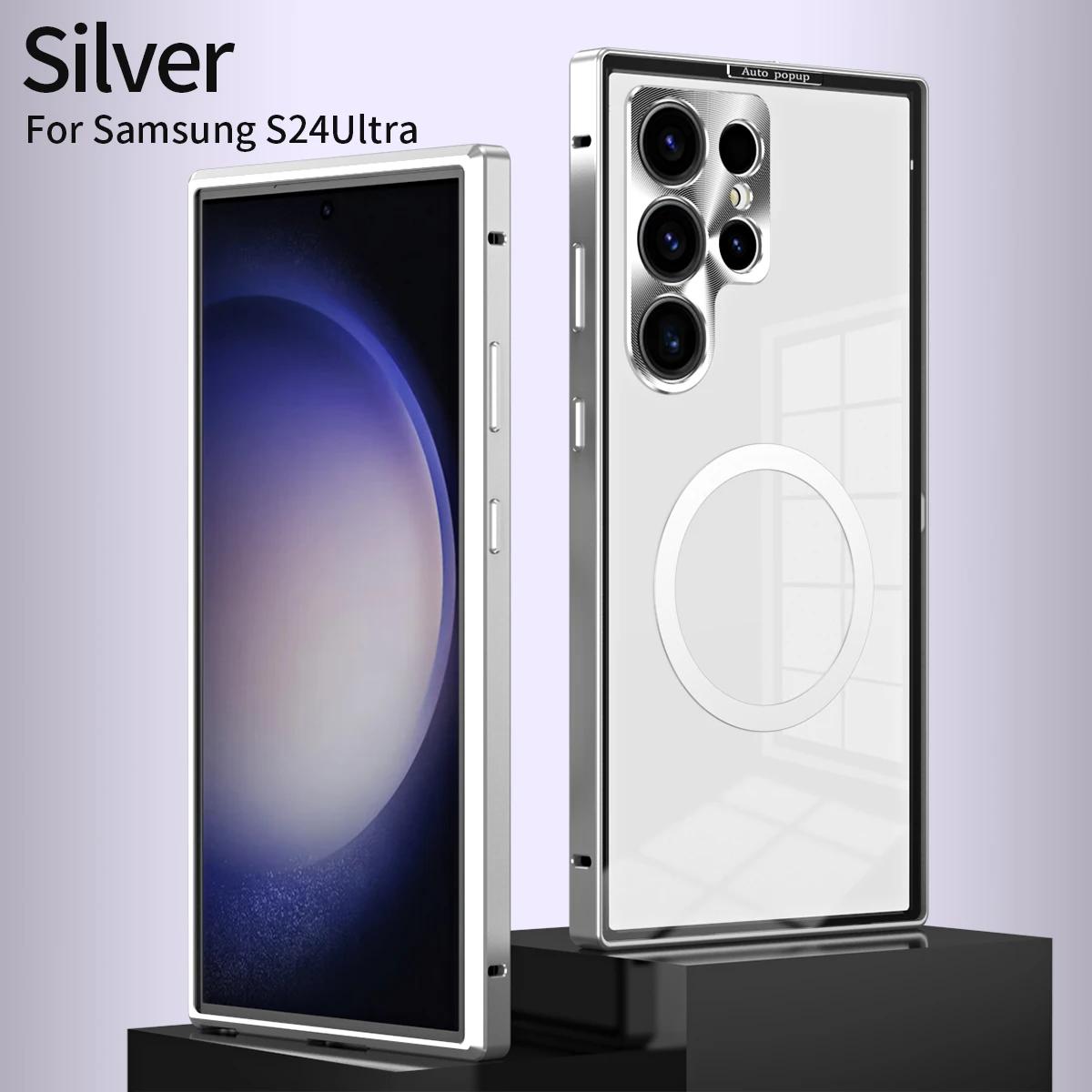 Прозрачный чехол для Samsung Galaxy S24 Plus Ultra Магнитная выдвижная задняя панель для беспроводной зарядки Magsafe Роскошный чехол S24Ultra For S24 серебряный
Прозрачный чехол для Samsung Galaxy S24 Plus Ultra Магнитная выдвижная задняя панель для беспроводной зарядки Magsafe Роскошный чехол S24Ultra For S24 серебряный