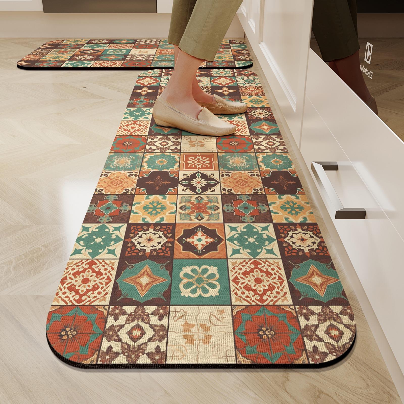 Kitchen Floor Mat Waterproof Oil-proof Non-slip Rug Retro Bohemian Blue Carpet Long Strip Home Decor 1pc 50x80cm
Kitchen Floor Mat Waterproof Oil-proof Non-slip Rug Retro Bohemian Blue Carpet Long Strip Home Decor 1pc 50x80cm