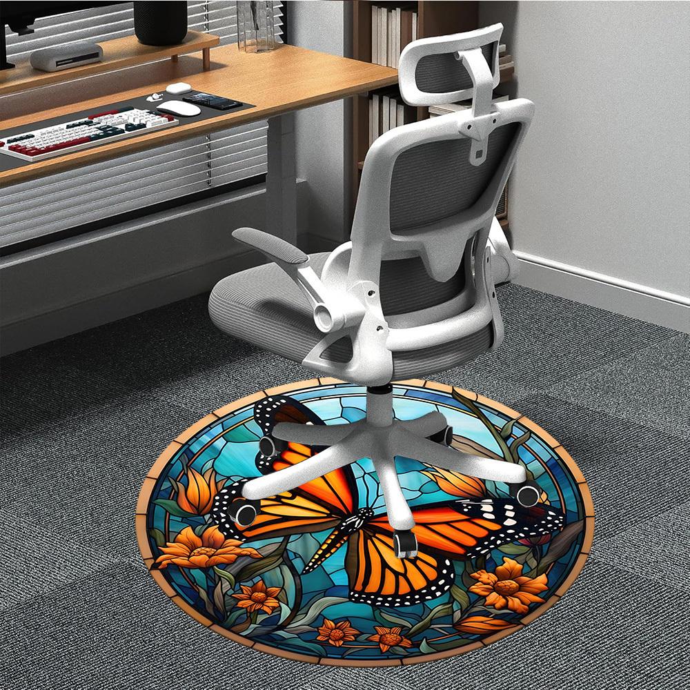 1pc Stained Glass Butterfly Panel Chair Carpet for Office Non-Slip, Machine Washable Rug for Office - Holiday DecorMachine Made yy251 80cm by 80cm
1pc Stained Glass Butterfly Panel Chair Carpet for Office Non-Slip, Machine Washable Rug for Office - Holiday DecorMachine Made yy251 80cm by 80cm