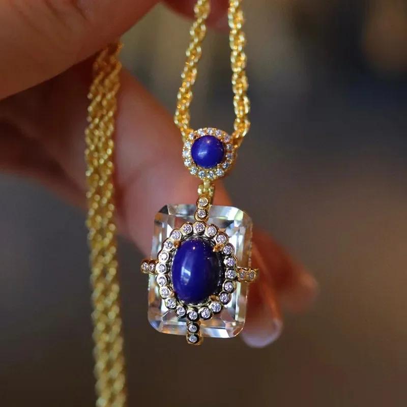 Original Design Light Luxury Lapis Lazuli Necklace for Women White Crystal Square Pendant Blue Clavicle Chain Jewelry 45cm
Original Design Light Luxury Lapis Lazuli Necklace for Women White Crystal Square Pendant Blue Clavicle Chain Jewelry 45cm
