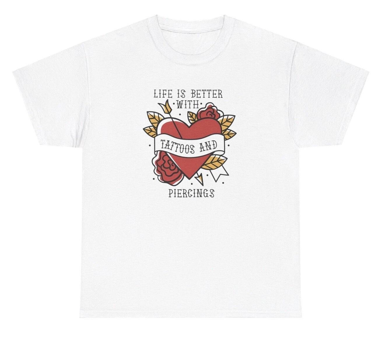 Life Is Better With Tattoos And Piercings TShirt Funny Lover Silly Gen Z Y2K Tee 2XL
Life Is Better With Tattoos And Piercings TShirt Funny Lover Silly Gen Z Y2K Tee 2XL