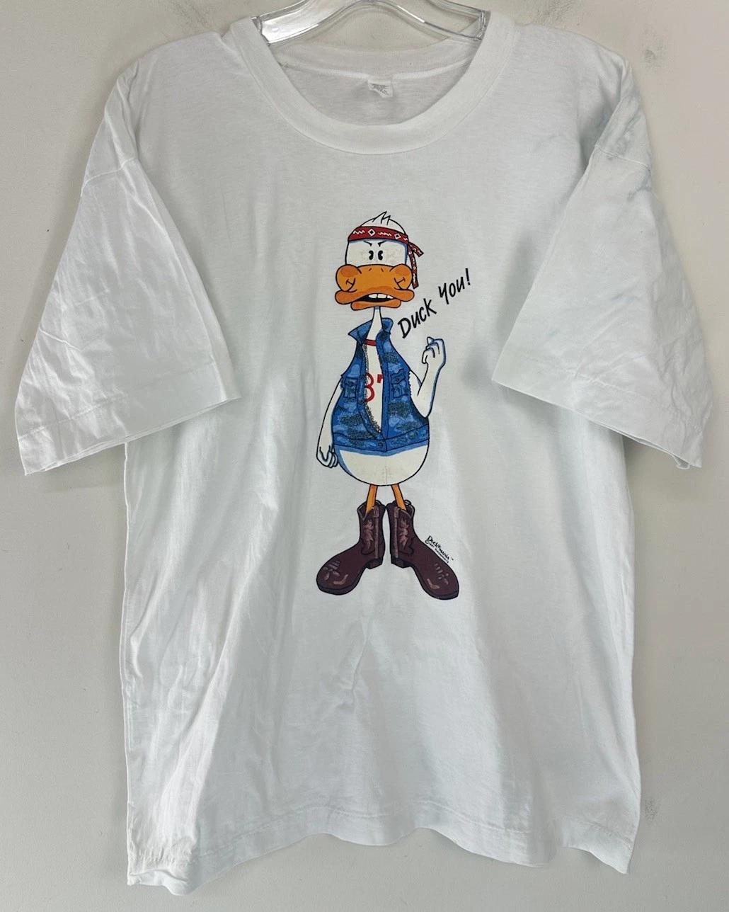Vintage 1987 Duckmania White T-shirt Men’s Size LARGE ‘DUCK YOU’ Rude Tee Funny 2XL
Vintage 1987 Duckmania White T-shirt Men’s Size LARGE ‘DUCK YOU’ Rude Tee Funny 2XL