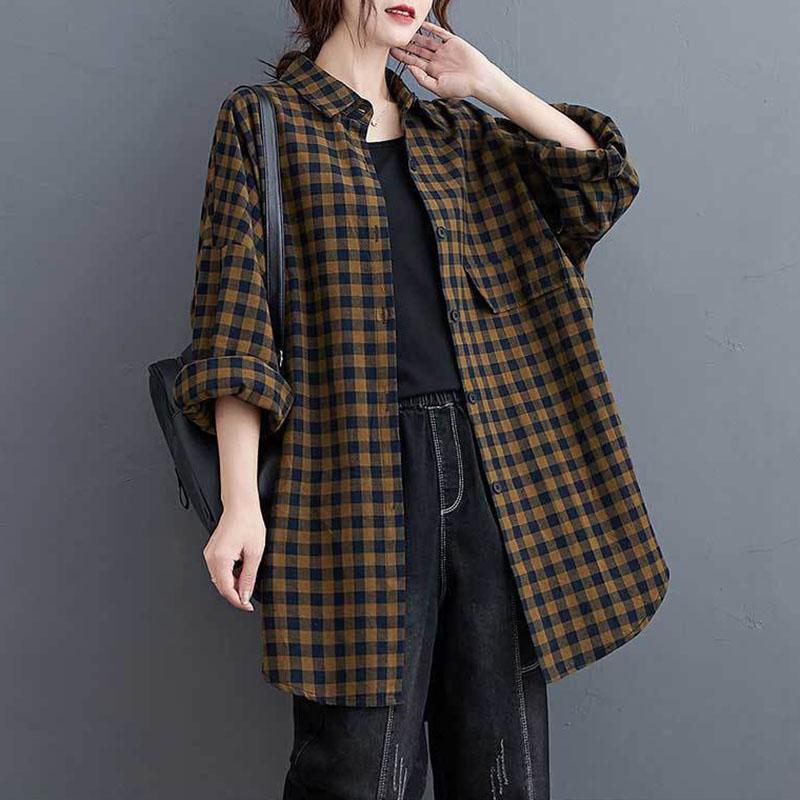 Женская рубашка оверсайз хлопковая свободная блузка повседневная с длинным рукавом в клетку длинная мягкая свободная рубашка-куртка топ XXL жёлтый
Женская рубашка оверсайз хлопковая свободная блузка повседневная с длинным рукавом в клетку длинная мягкая свободная рубашка-куртка топ XXL жёлтый