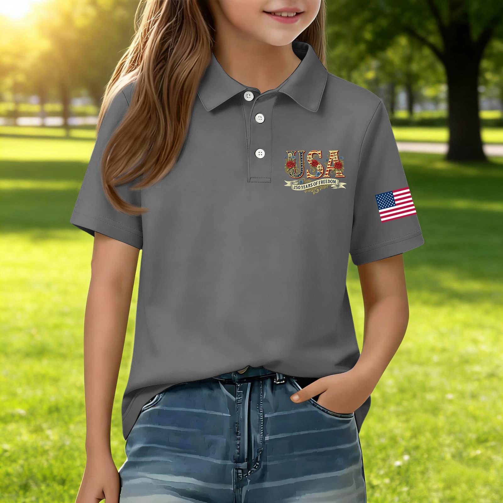 Kids Short Sleeve Polo Shirt Casual Daily Wear Independence Day Print USA Flag Graphic Tee Boys Girls Summer Top 140
Kids Short Sleeve Polo Shirt Casual Daily Wear Independence Day Print USA Flag Graphic Tee Boys Girls Summer Top 140