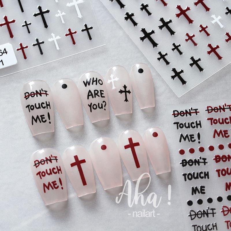 Aha 3D Nail Art Stickers - European & American Style, Red, Black & White Polka Dots, Cross & English Letters Design
Aha 3D Nail Art Stickers - European & American Style, Red, Black & White Polka Dots, Cross & English Letters Design