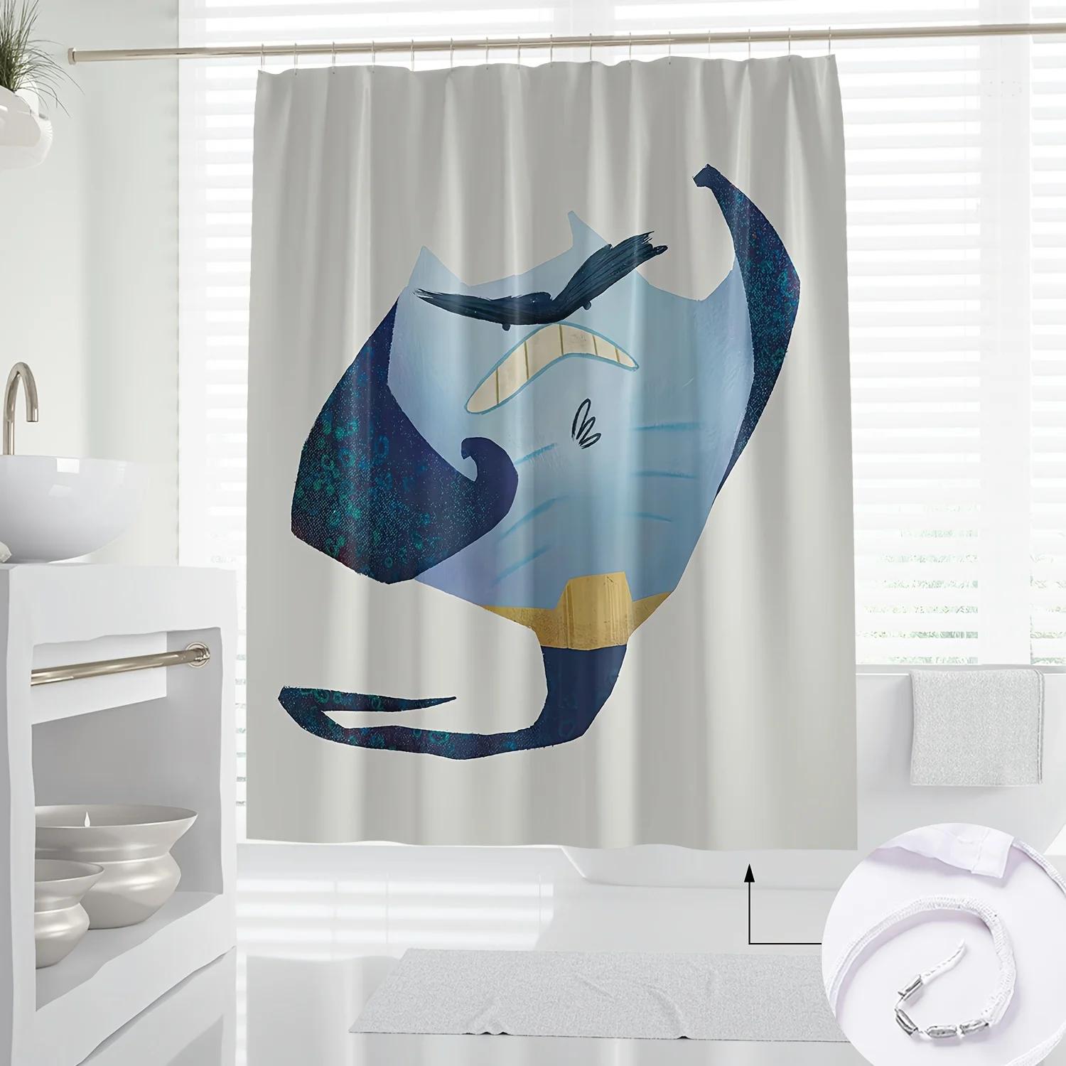 1Pc Artistic Cartoon Animal Print Bathroom Decor, Water-Resistant, With Hook, For All-Season Novelty Decorative Bath Drape W60H190(CM)-1 Pcs
1Pc Artistic Cartoon Animal Print Bathroom Decor, Water-Resistant, With Hook, For All-Season Novelty Decorative Bath Drape W60H190(CM)-1 Pcs