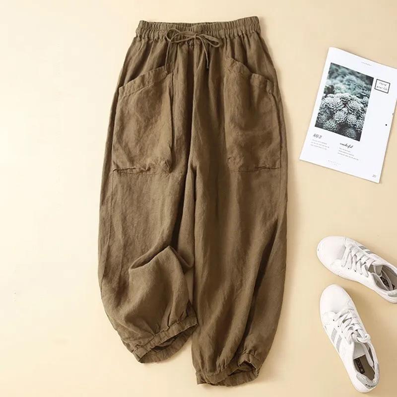 Pants Cotton Summer Women Plus Size Loose Pajama Pants Versatile Casual High-waisted Linen Pants M білий
Pants Cotton Summer Women Plus Size Loose Pajama Pants Versatile Casual High-waisted Linen Pants M білий