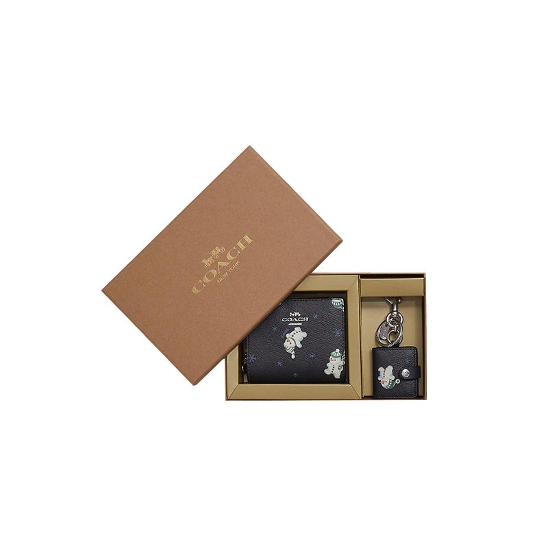 COACH Boxed gift box snowman print snap sandwich canvas leather wallet men and women same style couple model black чорний
COACH Boxed gift box snowman print snap sandwich canvas leather wallet men and women same style couple model black чорний