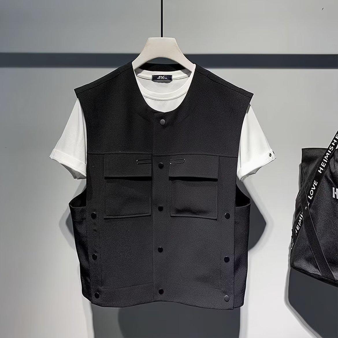 Мужской жилет без рукавов в корейском стиле 2023 года: Трендовая, свободная, универсальная мода на весну и осень 3XL чёрный
Мужской жилет без рукавов в корейском стиле 2023 года: Трендовая, свободная, универсальная мода на весну и осень 3XL чёрный