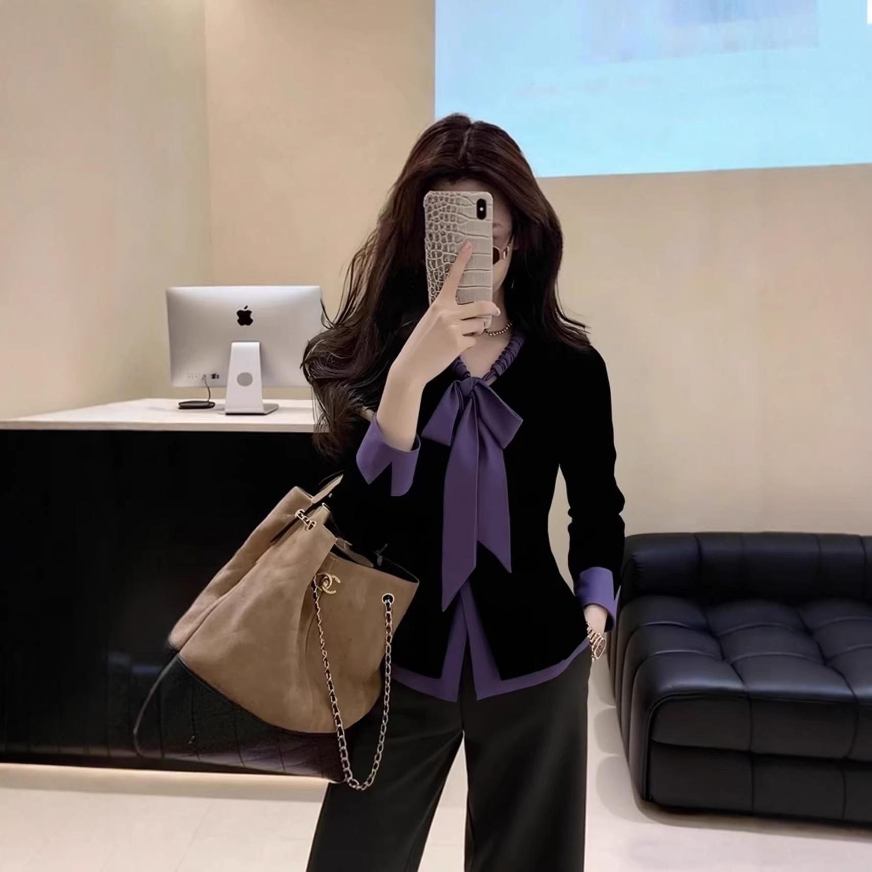 Chic Winter Black Bow Shirt: Unique Korean Style for Mature Women XL
Chic Winter Black Bow Shirt: Unique Korean Style for Mature Women XL