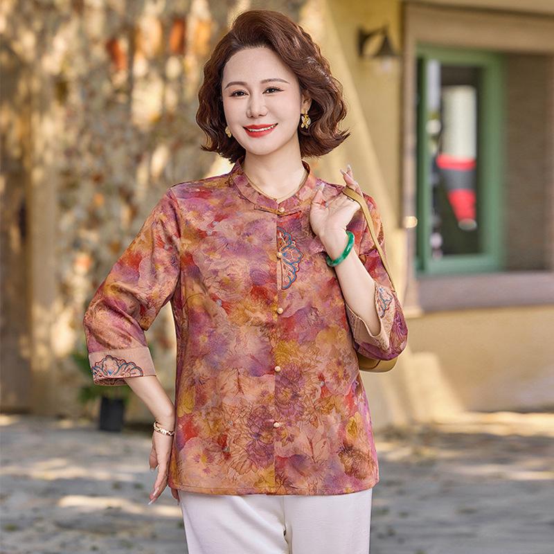 Elegant Spring/Summer 2026 Round Neck Long-Sleeve Blouse for Middle-Aged Women XL (85-100 jin) оранжевый/красный
Elegant Spring/Summer 2026 Round Neck Long-Sleeve Blouse for Middle-Aged Women XL (85-100 jin) оранжевый/красный