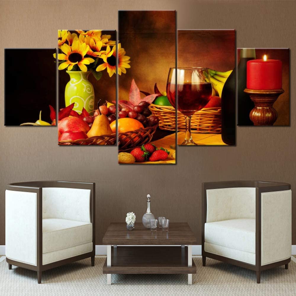 Unframed 5 Panel Red Wine Candle Colorful Fruit Sunflower Canvas Printed Posters Wall Art Pictures HD Paintings Room Home Decor 20x35 20x45 20x55cm
Unframed 5 Panel Red Wine Candle Colorful Fruit Sunflower Canvas Printed Posters Wall Art Pictures HD Paintings Room Home Decor 20x35 20x45 20x55cm