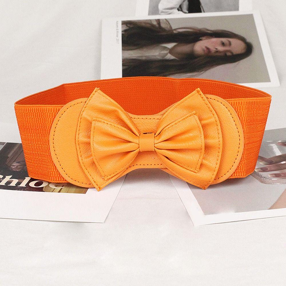 Elegant Waist Belts Bow Decoration Elastic Belts Stretch Waist Strap Waistband помаранчевий
Elegant Waist Belts Bow Decoration Elastic Belts Stretch Waist Strap Waistband помаранчевий