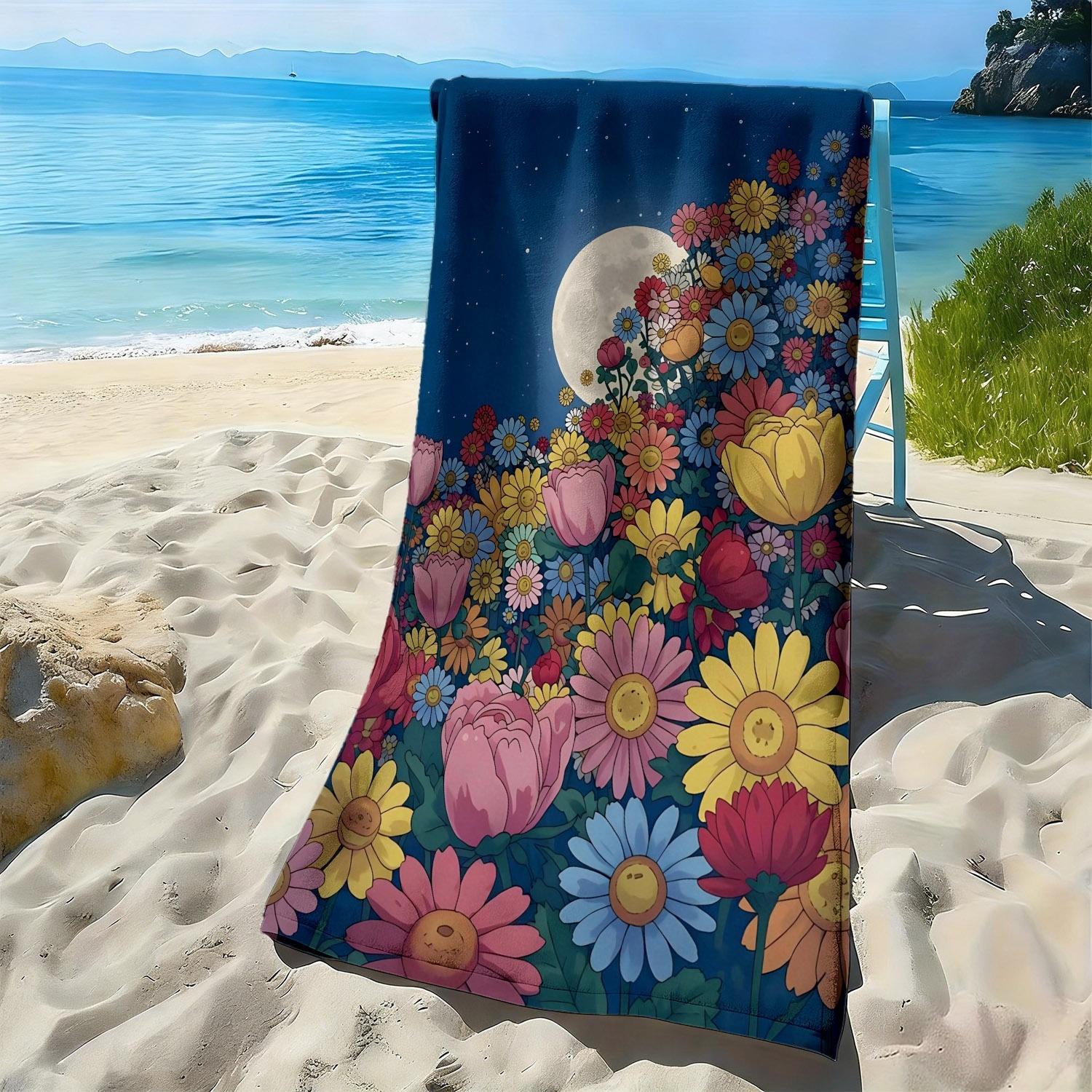 Moon with colorful flower patterns polyester microfiber beach towel is highly absorbent, suitable for swimming and beach outings W30*H60(CM)
Moon with colorful flower patterns polyester microfiber beach towel is highly absorbent, suitable for swimming and beach outings W30*H60(CM)