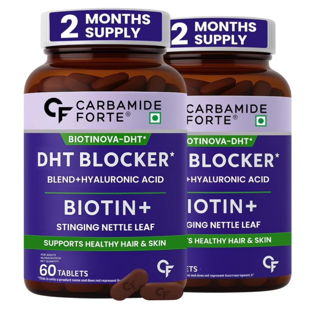 Carbamide Forte Biotin DHT Blocker 60Tablets X Pack of 2 for Hair Growth Skin & Nail Support for Men & Women
Carbamide Forte Biotin DHT Blocker 60Tablets X Pack of 2 for Hair Growth Skin & Nail Support for Men & Women