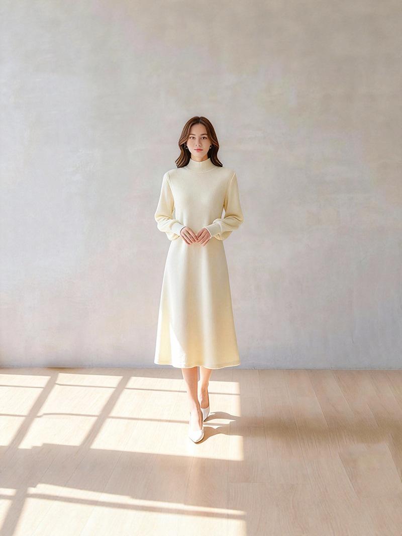 French High-Neck Knit Dress for Women - Autumn/Winter, Solid Color, Slimming, Long, Thickened, New Style Medium абрикосовый
French High-Neck Knit Dress for Women - Autumn/Winter, Solid Color, Slimming, Long, Thickened, New Style Medium абрикосовый