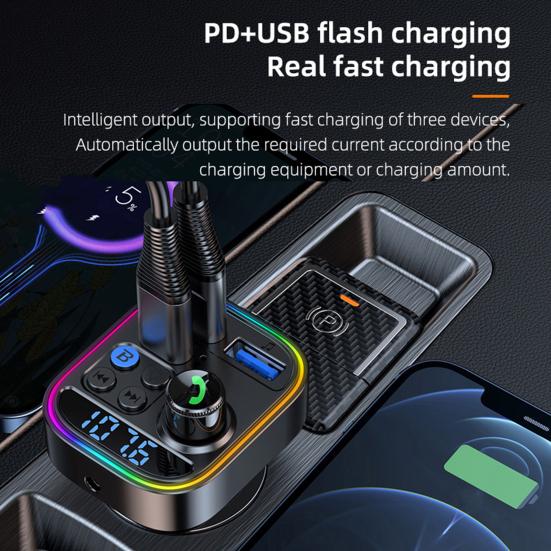 Автомобильный MP3-плеер PD 30 Вт, Bluetooth-совместимый FM-плеер с цветным атмосферным освещением, мониторингом напряжения и быстрой зарядкой
Автомобильный MP3-плеер PD 30 Вт, Bluetooth-совместимый FM-плеер с цветным атмосферным освещением, мониторингом напряжения и быстрой зарядкой